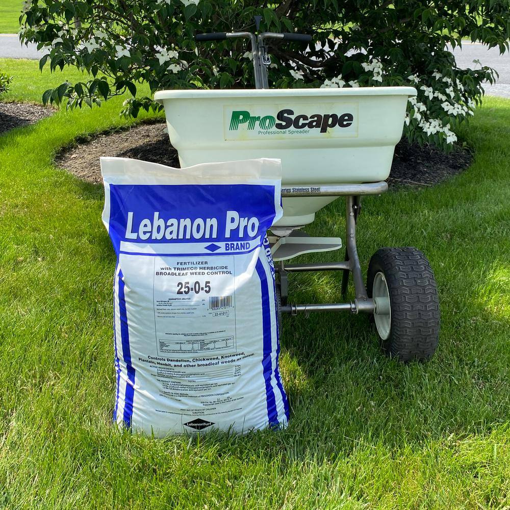 Lebanon Pro 50 lbs. Fertilizer with Trimec Herbicide Broadleaf Control 25-0-5 (45-Bags693000 sq. ft.Pallet) 2242229