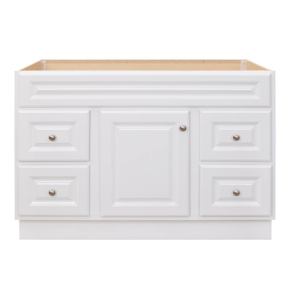 Glacier Bay Hampton 48 in. W x 21 in. D x 33.5 in. H Bath Vanity Cabinet without Top in White HWH48D