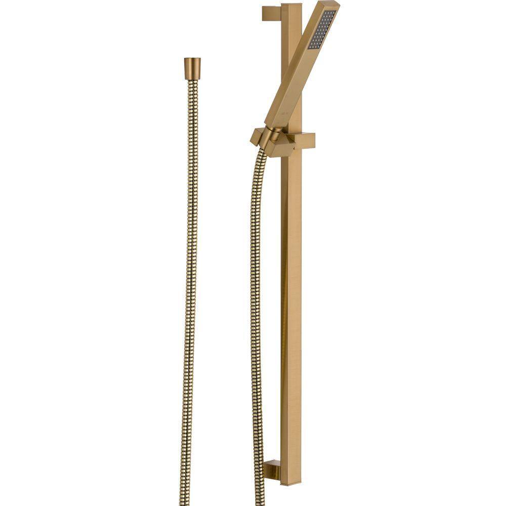 Delta Vero 1-Spray Patterns 1.75 GPM 1.38 in. Wall Mount Handheld Shower Head in Champagne Bronze 57530-CZ