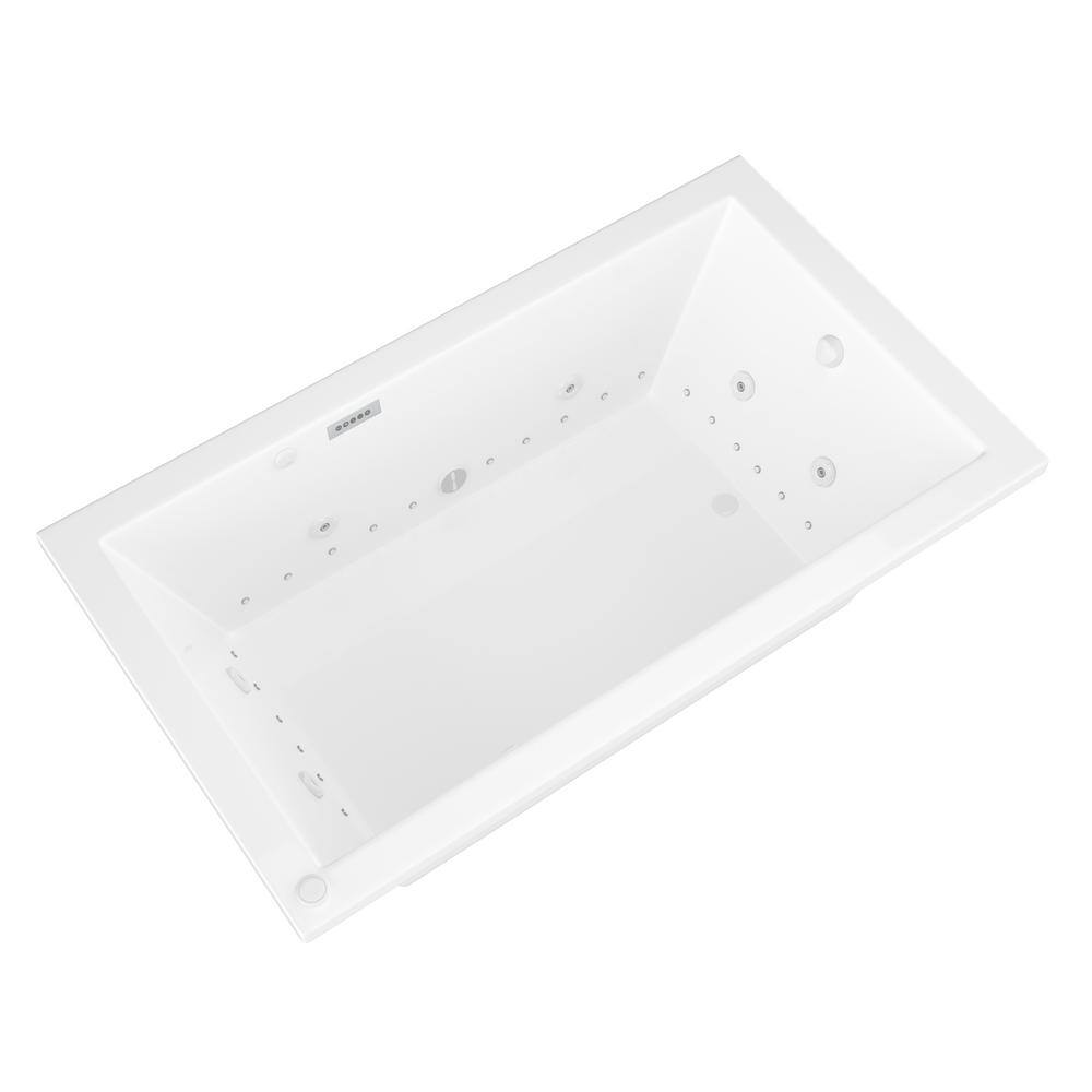 Universal Tubs Sapphire Diamond Series 5 ft. Right Drain Rectangular Drop-in Whirlpool and Air Bath Tub in White HD3060VNDRX