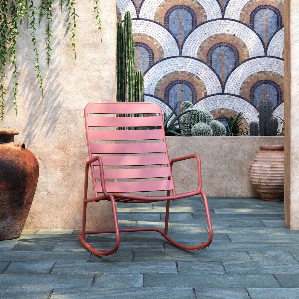 The Novogratz Poolside Collection Roberta Outdoor Rocking Chair