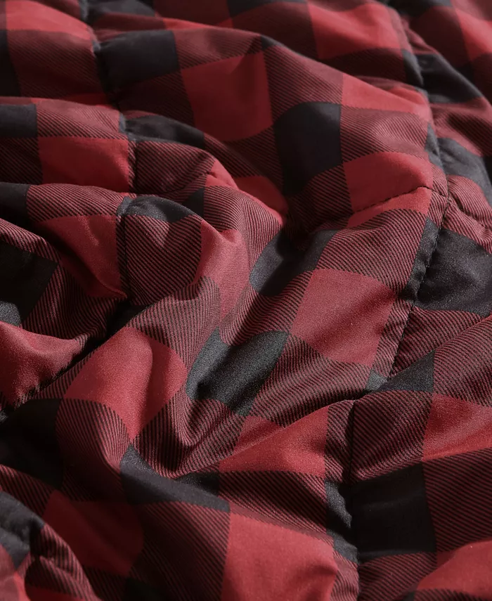 Eddie Bauer CLOSEOUT! Mountain Plaid Red Down Alternative Reversible Blanket， Twin