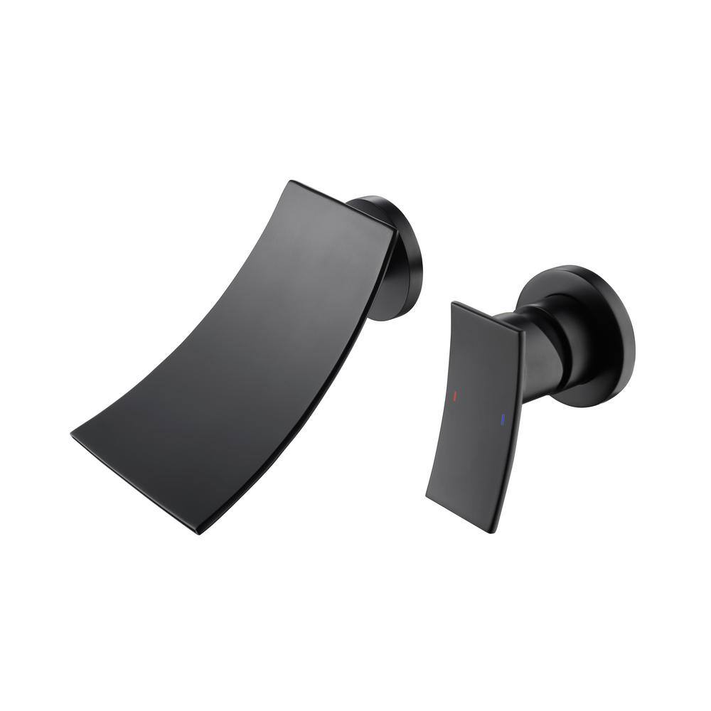 UKISHIRO Single-Handle Wall Mount Bathroom Faucet in Matte Black DT00JN211116008