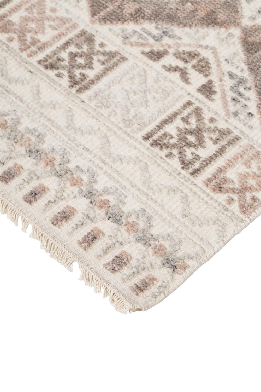 Eckhart Hand Knotted Ivory and Pink Rug by BD Fine