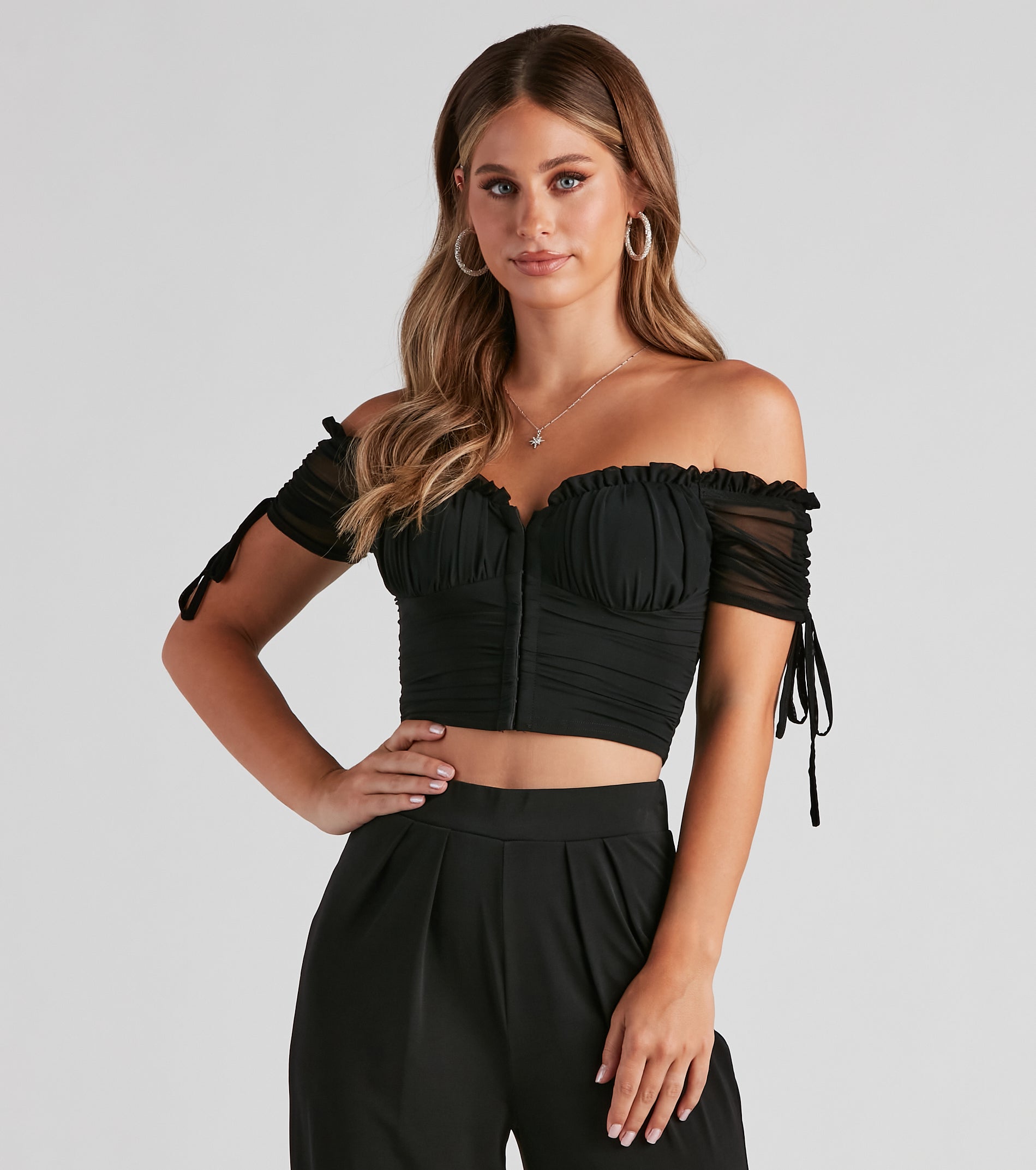 Hooked In Ruched Crop Top