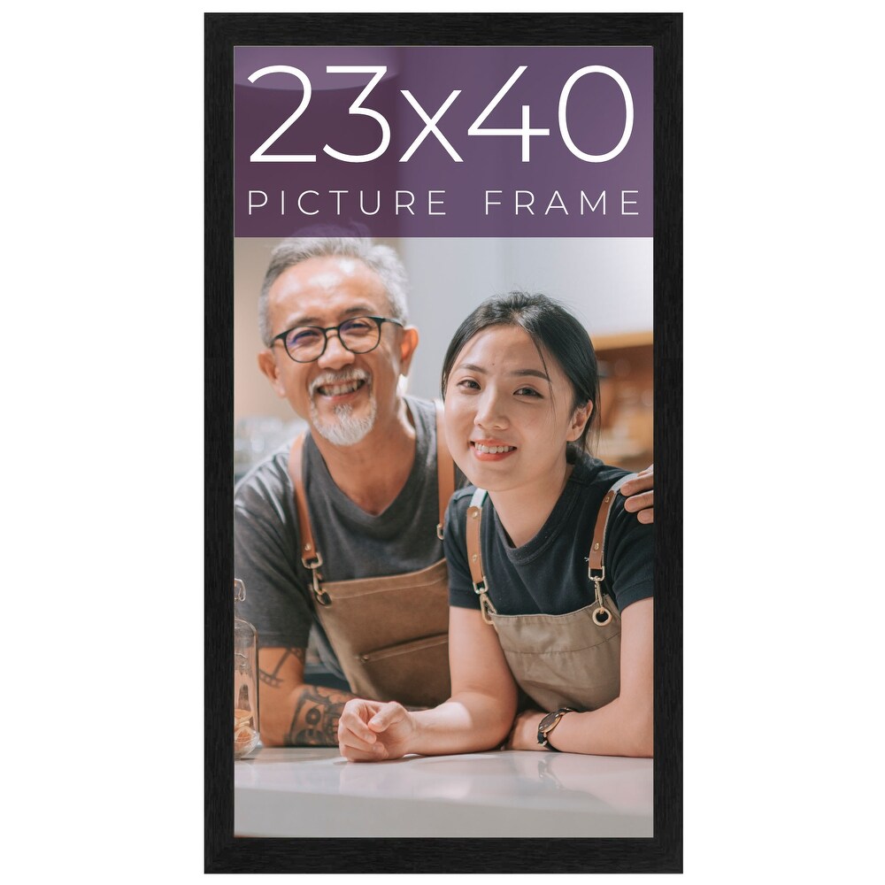 23x40 Black Picture Frame   Wood Picture Frame Complete with UV