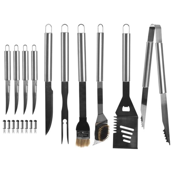 19 Piece Heavy Duty BBQ Set with Box - N/A