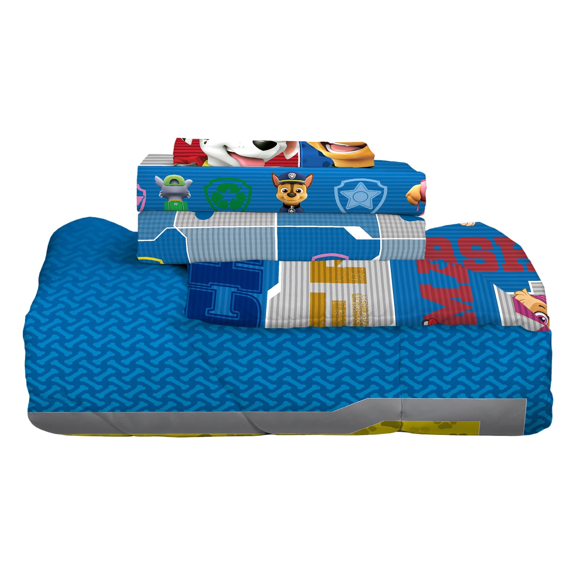 PAW Patrol Kids Twin Bed in a Bag, Comforter and Sheets, Blue and Gray, Nickelodeon