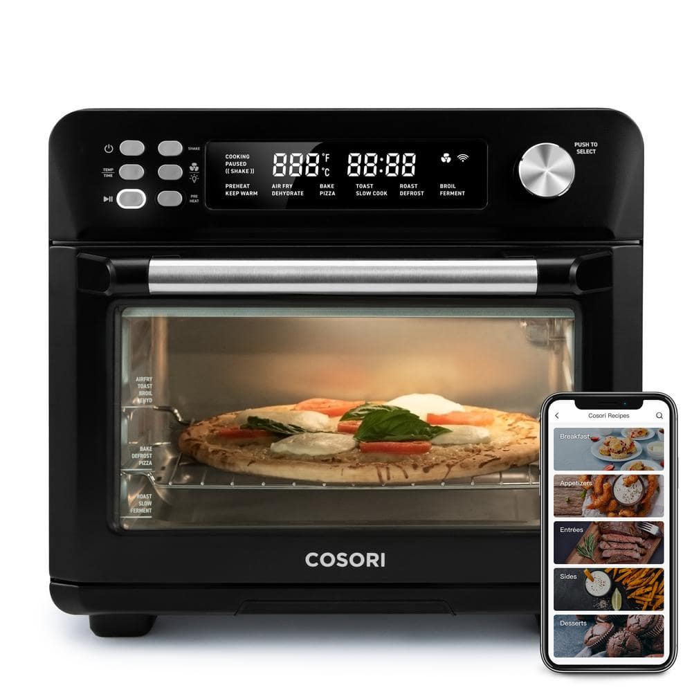 Cosori 25 in. L Black Smart Air Fryer Toaster Oven with Bonus Meat Thermometer KAAPAOCSSUS0015