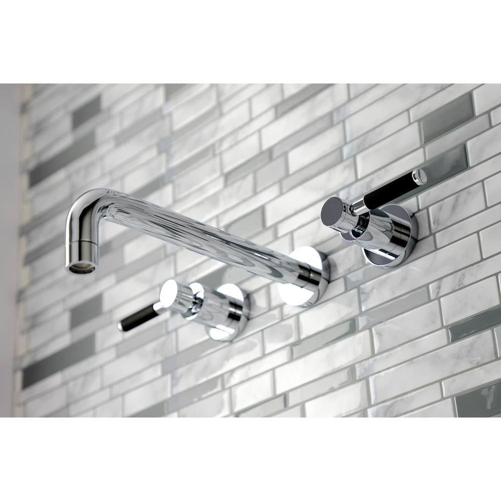 Kingston Brass Kaiser 2-Handle Wall Mount Bathroom Faucet in Polished Chrome HKS8021DKL