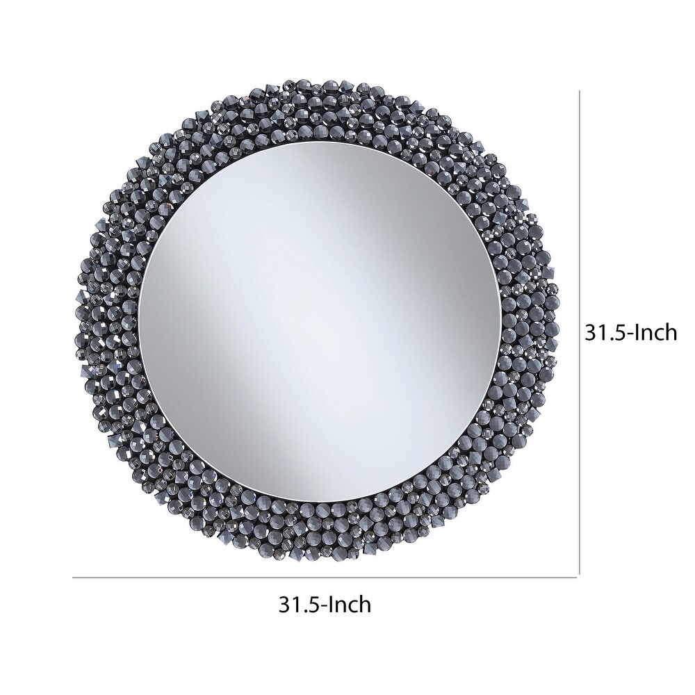 Beautifully Designed Round Contemporary Wall Mirror  Silver