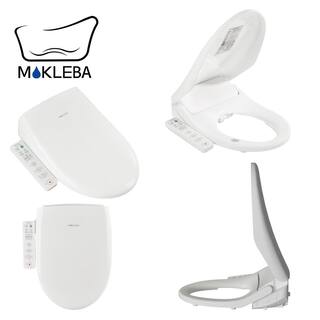 Mokleba Electric Heated Bidet Seat for Elongated Toilets in White with Memory Function BTMKEBCO002