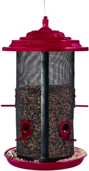 North States Crimson Extra Large Twin Bird Feeder， Red