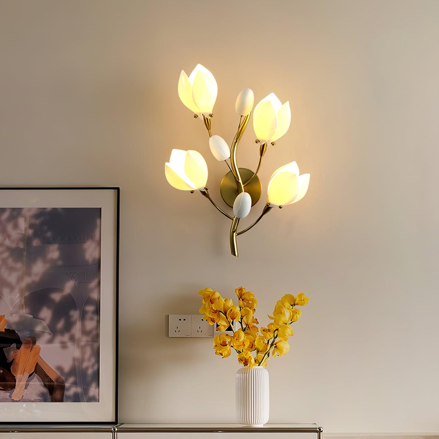 Porcelain Magnolia Wall Lamp