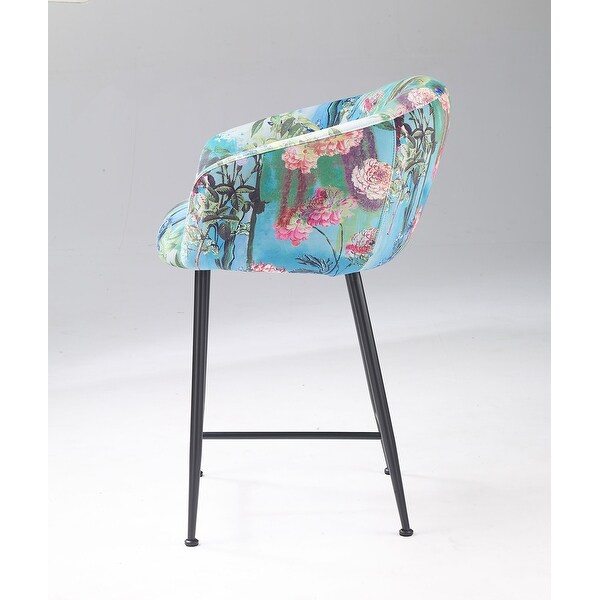 Modrest Roxann Modern Counter Stool in Funky Velvet