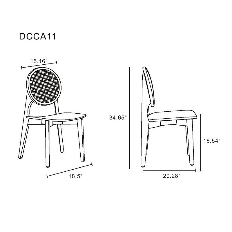 MANHATTAN COMFORT Versailles Round Dining Chair 2-piece Set