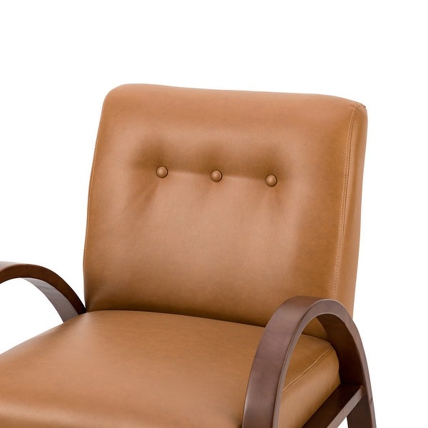 Panope Contemporary Leather Armchair with Button-tufted Back Set Of 2 by HULALA HOME