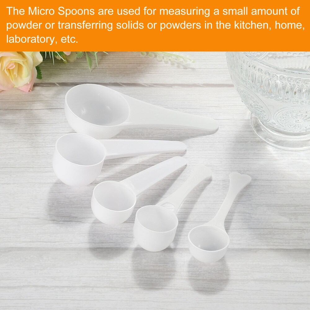 Micro Spoons 10 Gram Measuring Scoop Round Bottom Mini Spoon 30Pcs   White