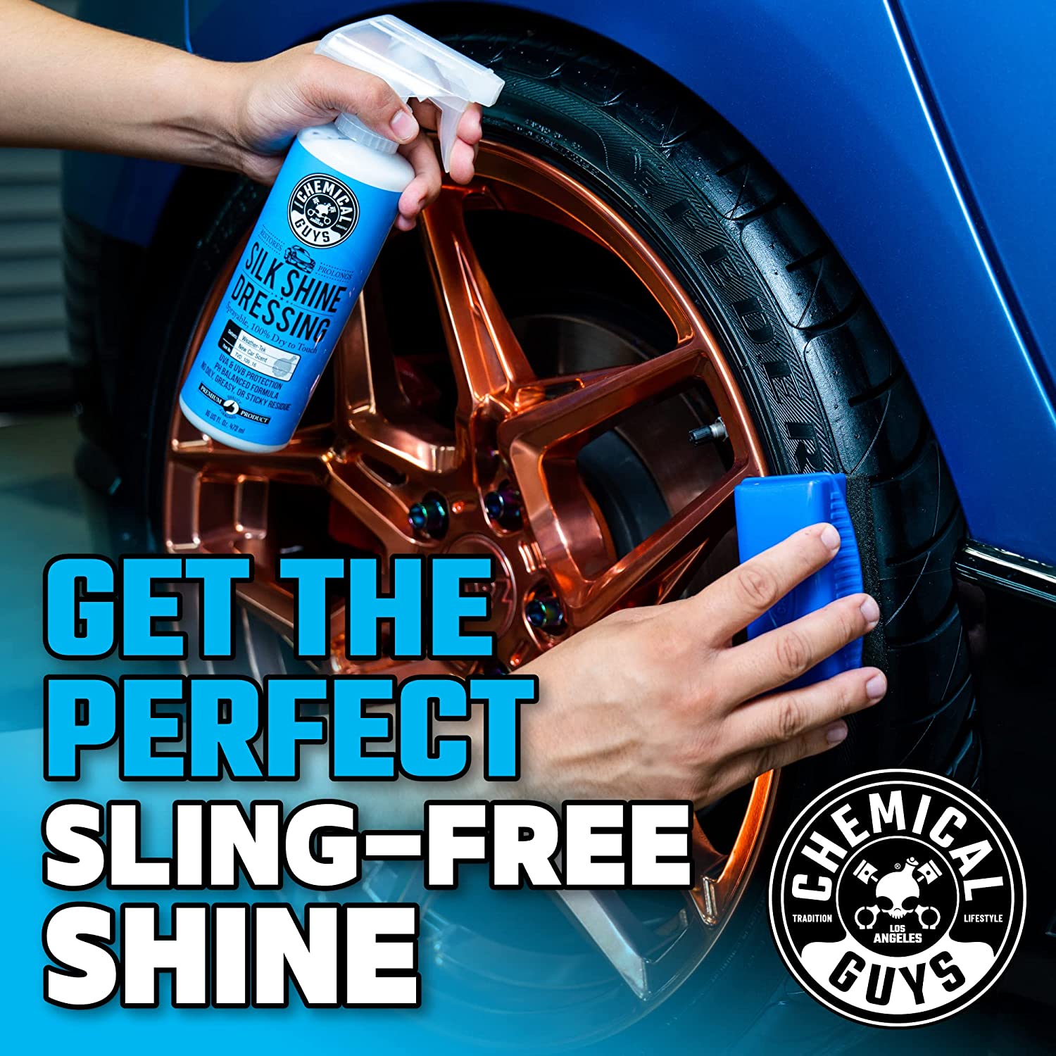 Chemical Guys TVD_109 Silk Shine Sprayable Dry-To-The-Touch Dressing and Protectant for Tires， Trim， Vinyl， Plastic and More， Safe for Cars， Trucks， Motorcycles， RVs and More， 128 fl oz (1 Gallon)