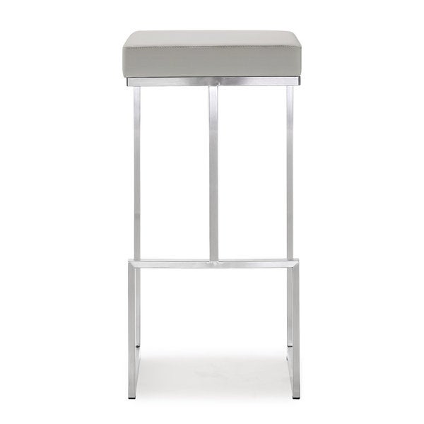 Ferrara Set of 2 Light Grey Steel Bar Stools