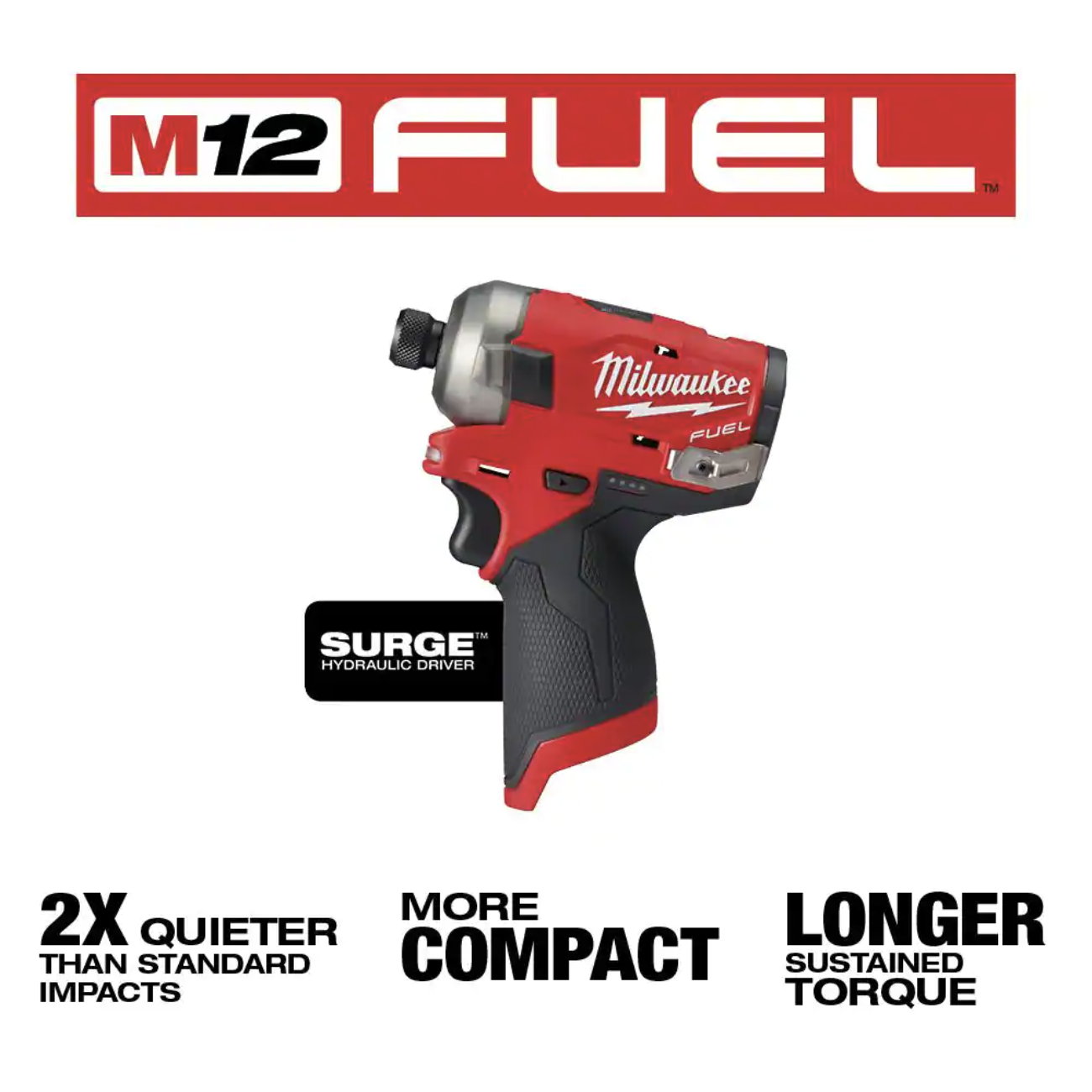 Milwaukee M12 FUEL SURGE 12V Lithium-Ion Brushless Cordless 1/4 in. Hex Impact Driver (Tool-Only)