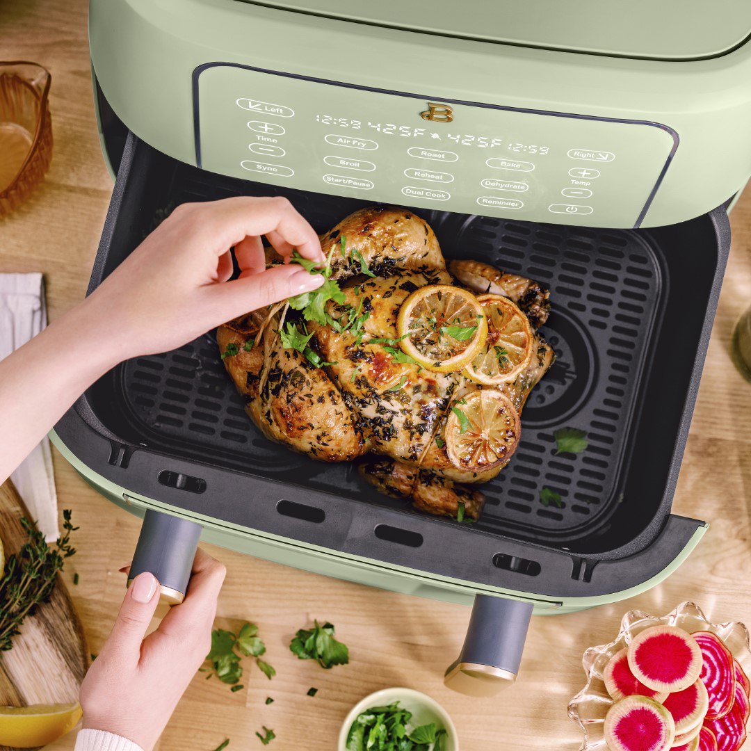 Beautiful 9QT TriZone Air Fryer， Sage Green by Drew Barrymore