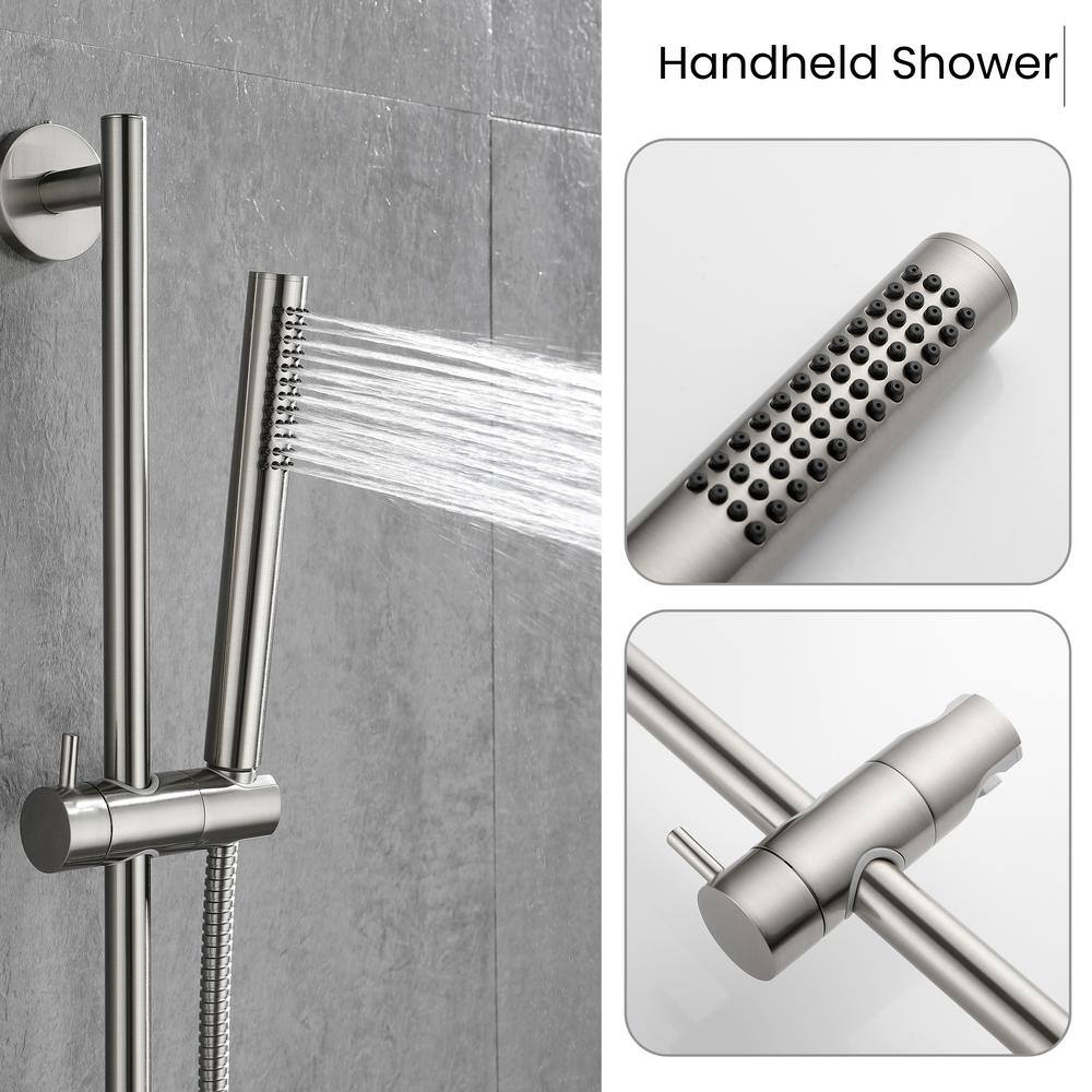 Utopia 4niture Krisha 1-Spray Eco-Performance Handheld Shower with Slide Bar in Brushed Nickel HATH3003NS