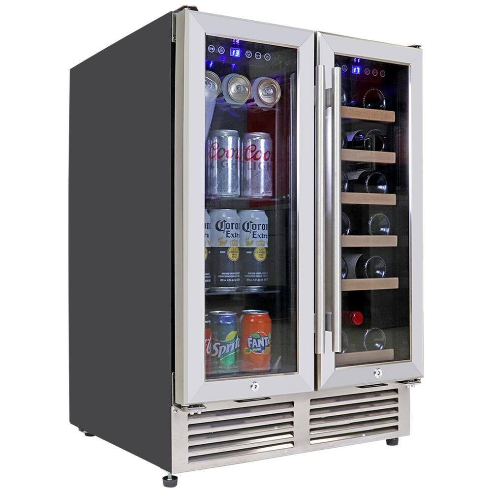 Koolatron 24-Inch Dual Zone Built-In Wine Cooler Beverage Fridge KBBC-22