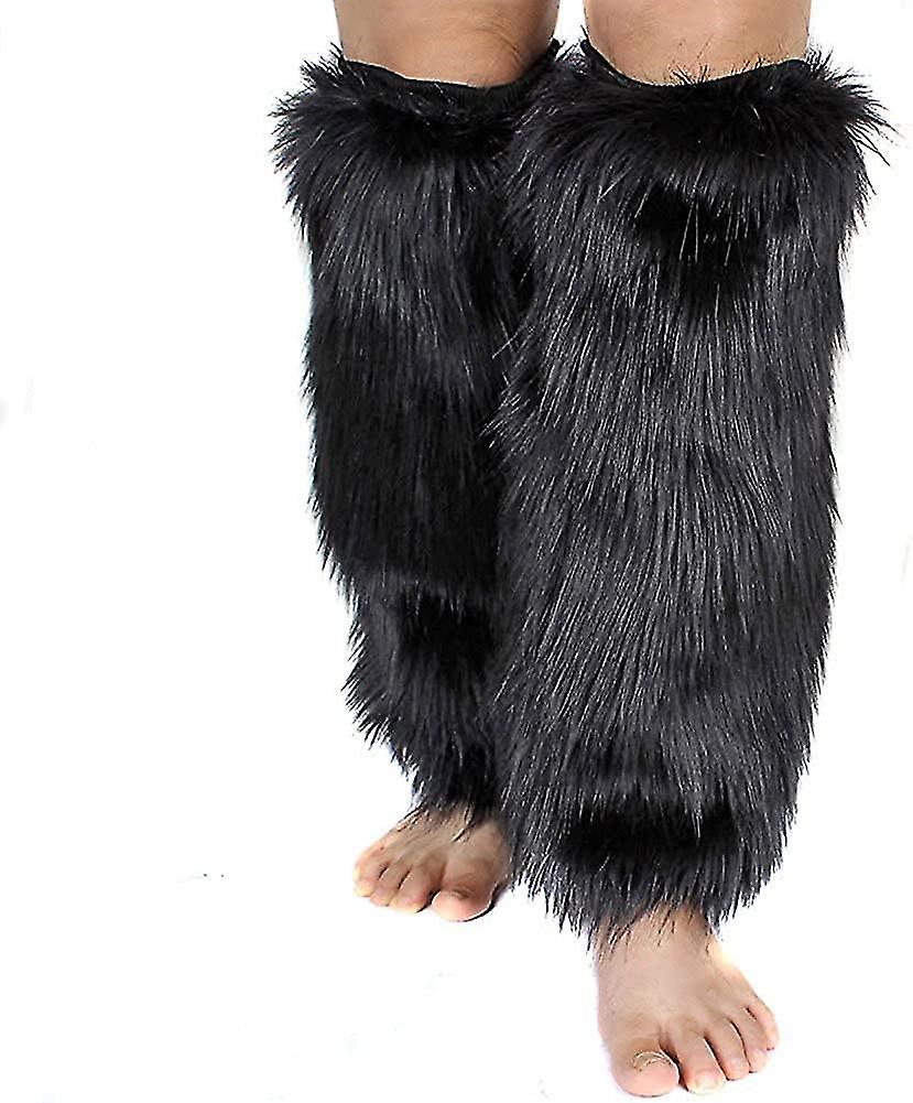 Women's Fur Leg Warmers Sexy Furry Fuzzy Leg Warmers Soft Boot Cuffs Cover