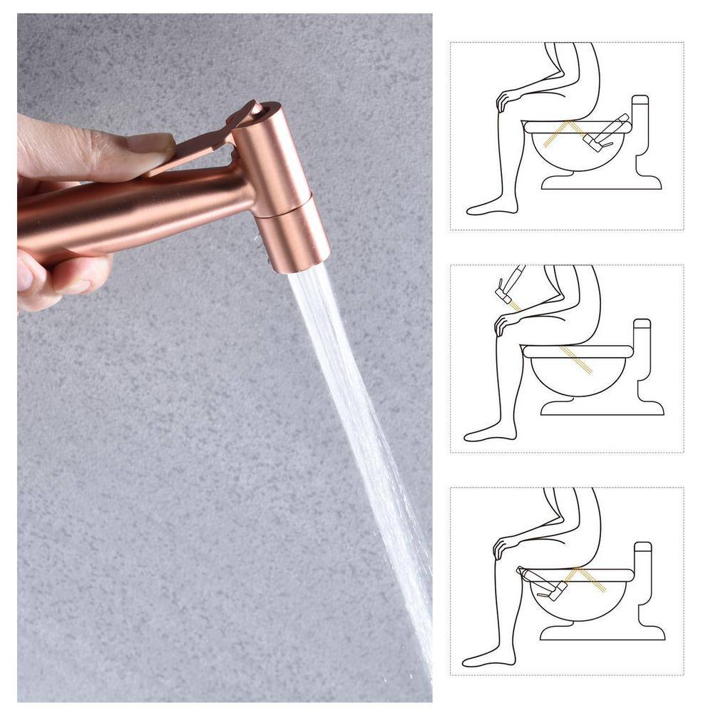 Amucolo Non-Electric Bidet Sprayer for Toilet Handheld Cloth Bidet Attachment Diaper Sprayer in. Rose Gold YeaD-CYD0-1T8