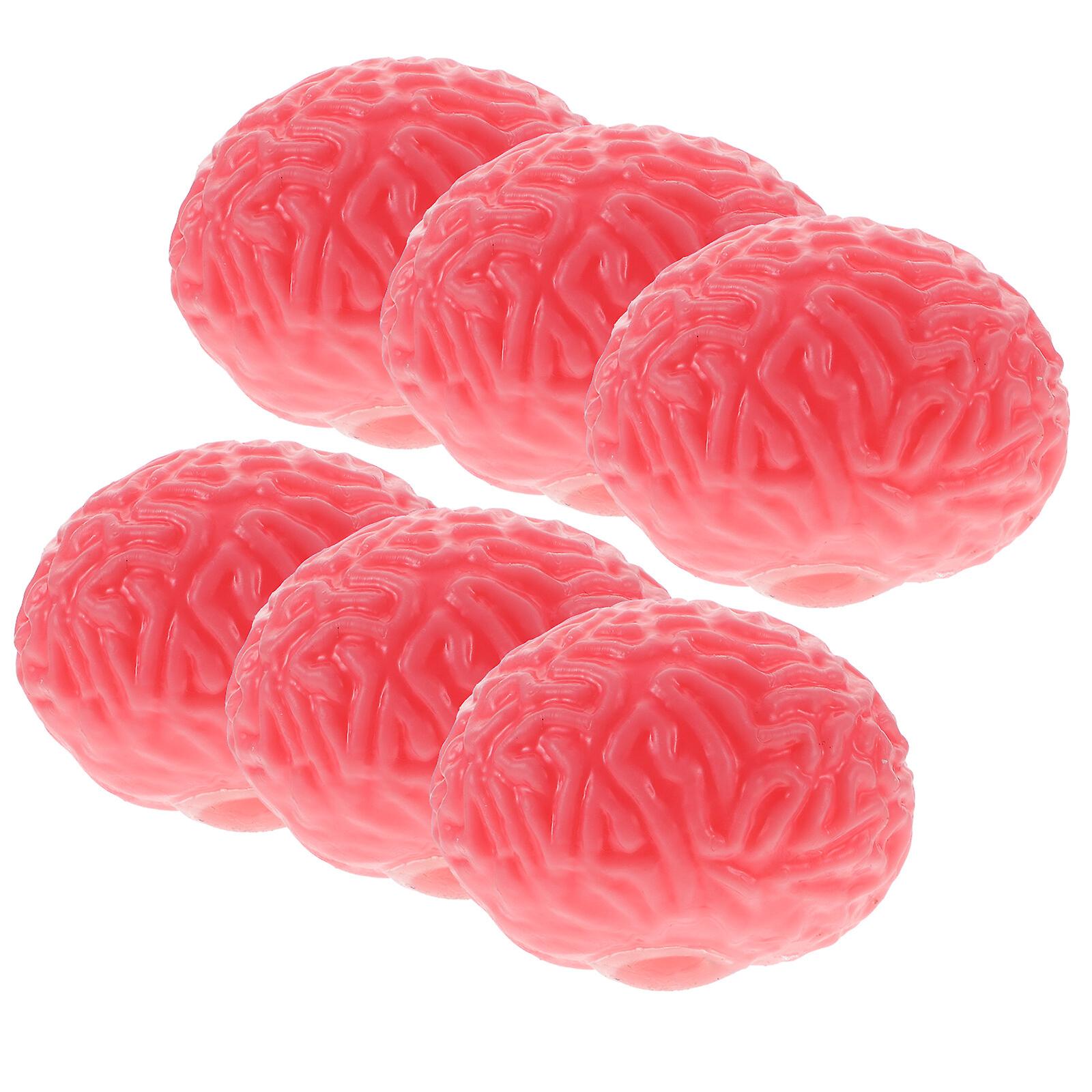 6pcs Fake Human Brains Simulation Brains Squeezing Toys Stress Relief Toy