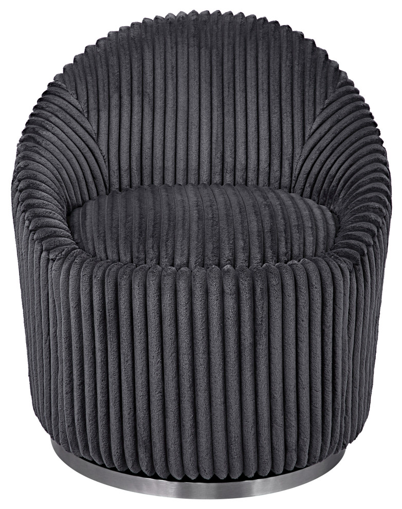 Crue Gray Fabric Swivel Chair   Contemporary   Armchairs And Accent Chairs   by Ownax  Houzz