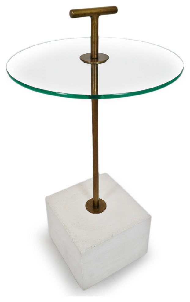 Brass Handle Side Table   Transitional   Side Tables And End Tables   by Design Mix Furniture  Houzz