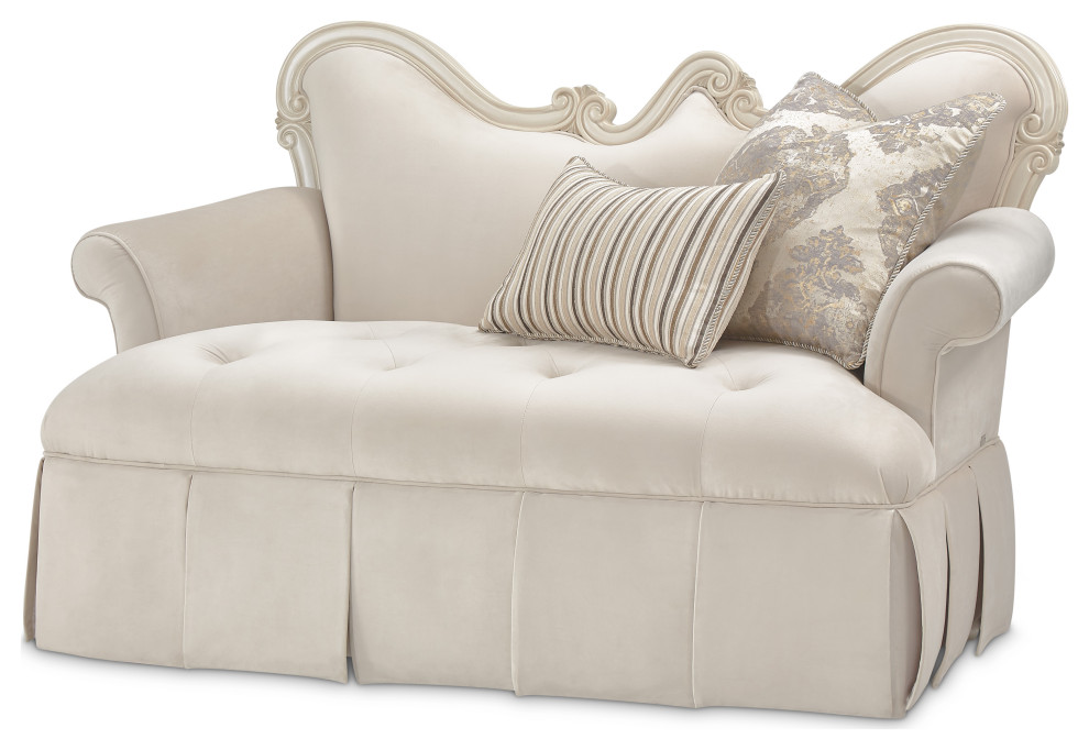 Lavelle Classic Pearl Settee  Ivory   Traditional   Loveseats   by HedgeApple  Houzz