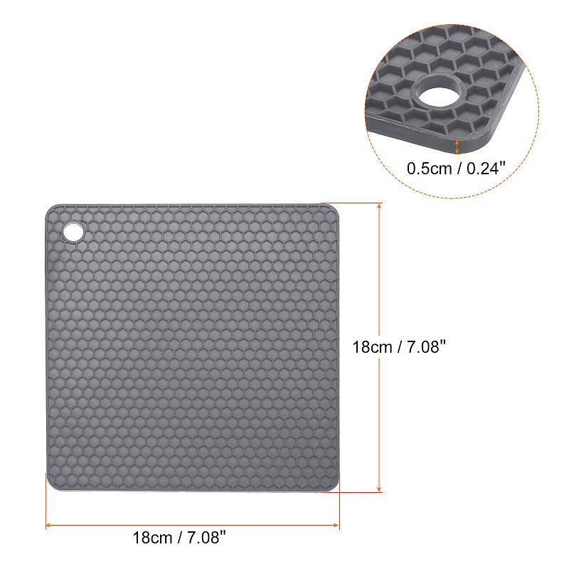 2pcs Silicone Trivet Mats Square Hot Pan Pads Hot Pot Holder