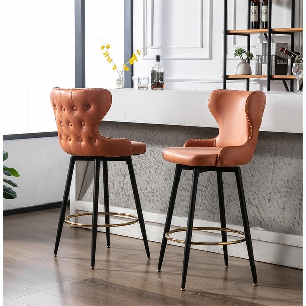 Modern 180°Swivel Bar Stool Chair for Kitchen Set of 2