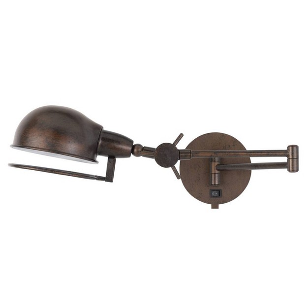 Linthal Swing Arm Wall Lamp With Adjustable Shade Rust Cal Lighting