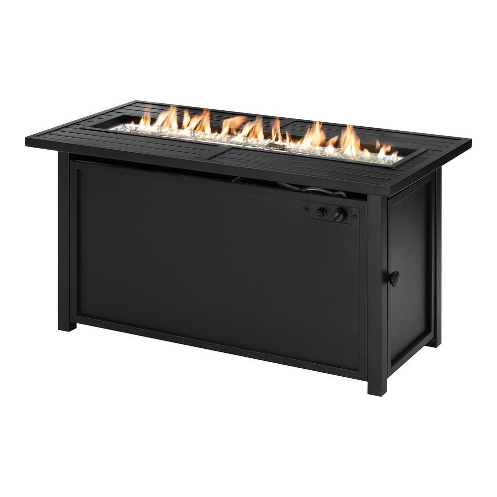 Hampton Bay 30 in. Outdoor Steel Propane Black Gas Fire Pit Table GFT-61358