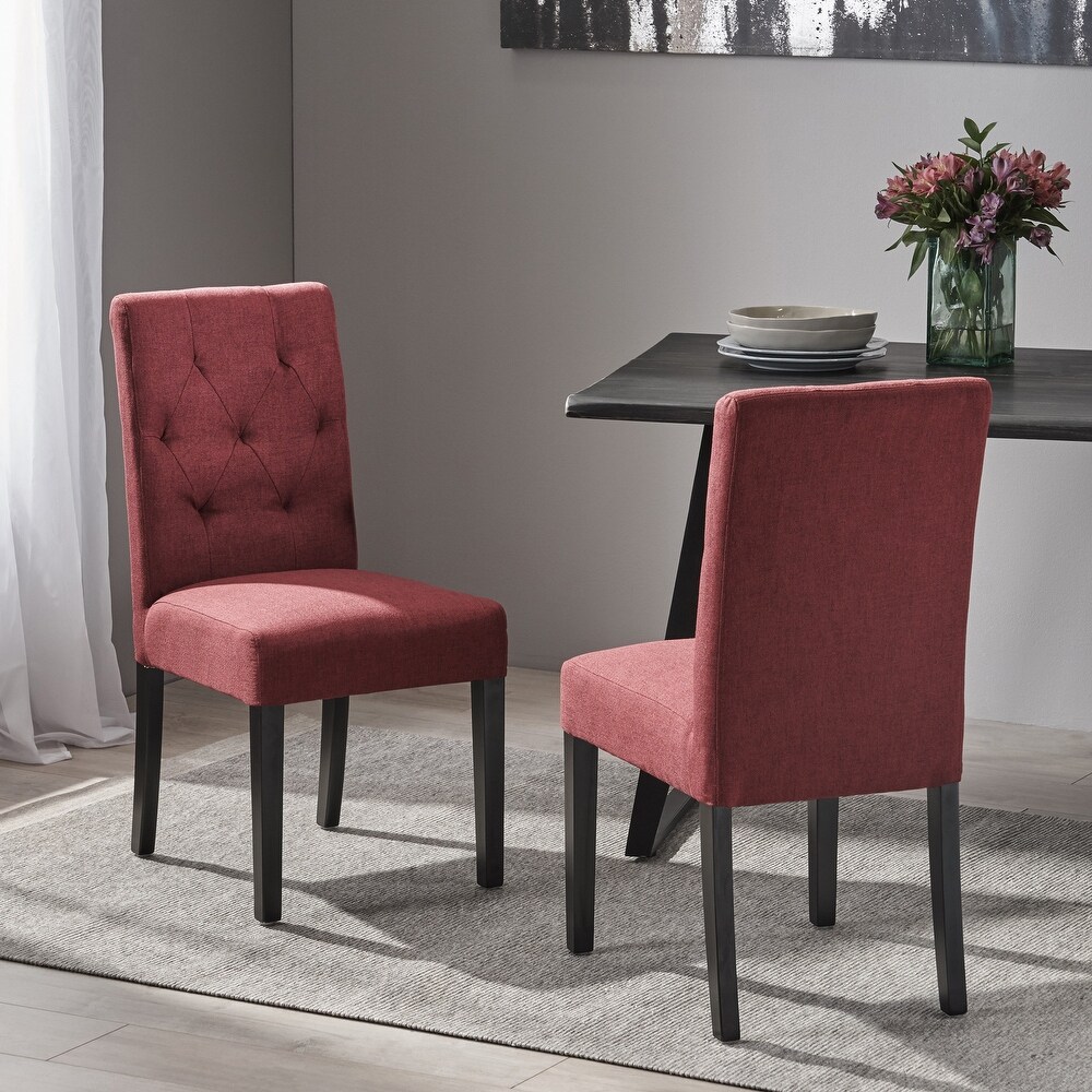 Gentry Tufted Fabric Dining Chair (Set of 2) by Christopher Knight Home