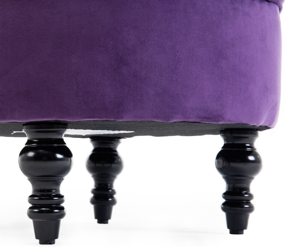 Royal High Back Velvet Tufted Ottoman Chair   Traditional   Armchairs And Accent Chairs   by OneBigOutlet  Houzz