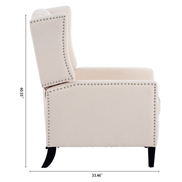 Manual Wing Upholstered Accent Chair Armchair with Tufted Back - 27