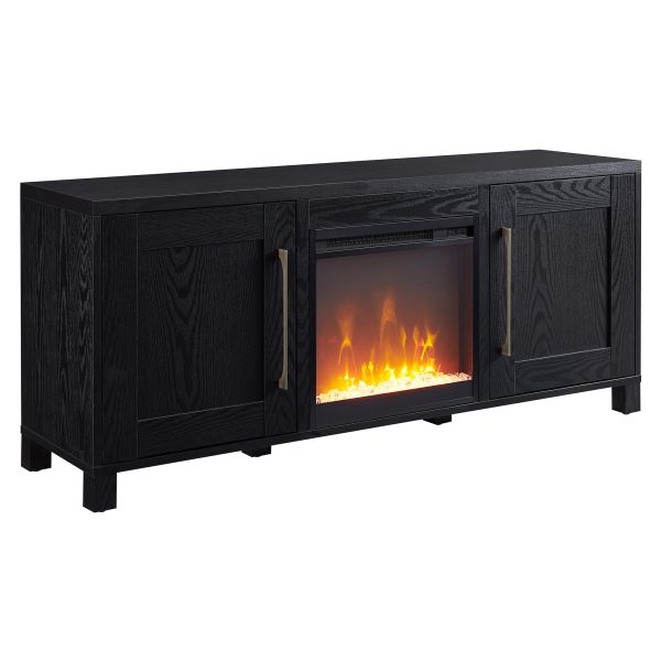 Chabot Rectangular TV Stand with Crystal Fireplace for TV's up to 65