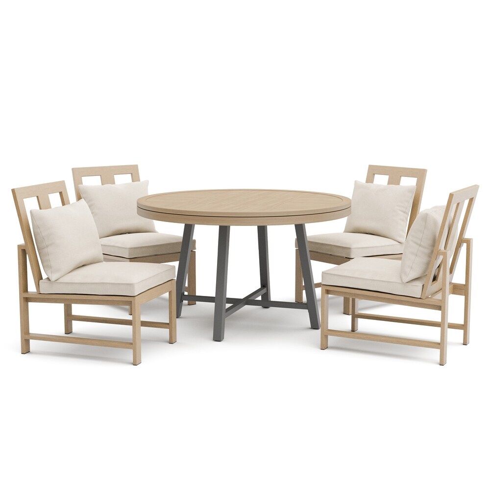 Owen 5 Piece Outdoor Patio Dining Set with Game Table and Chairs Set   N/A