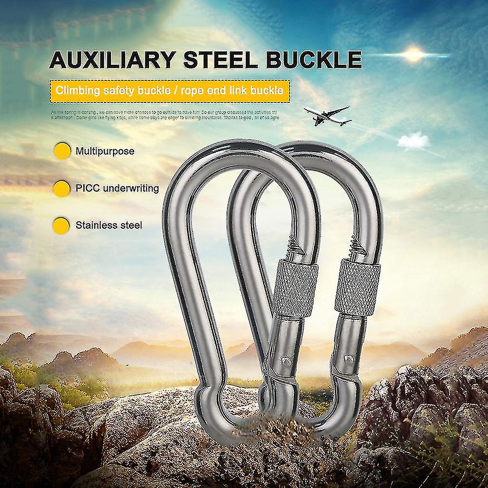 Stainless Steel D Shape Carabiner Outdoor Camping Climbing Quick Link Snap Fastener Hook Lock Spring Buckle Keychain Tool Australia 1pcs No.10