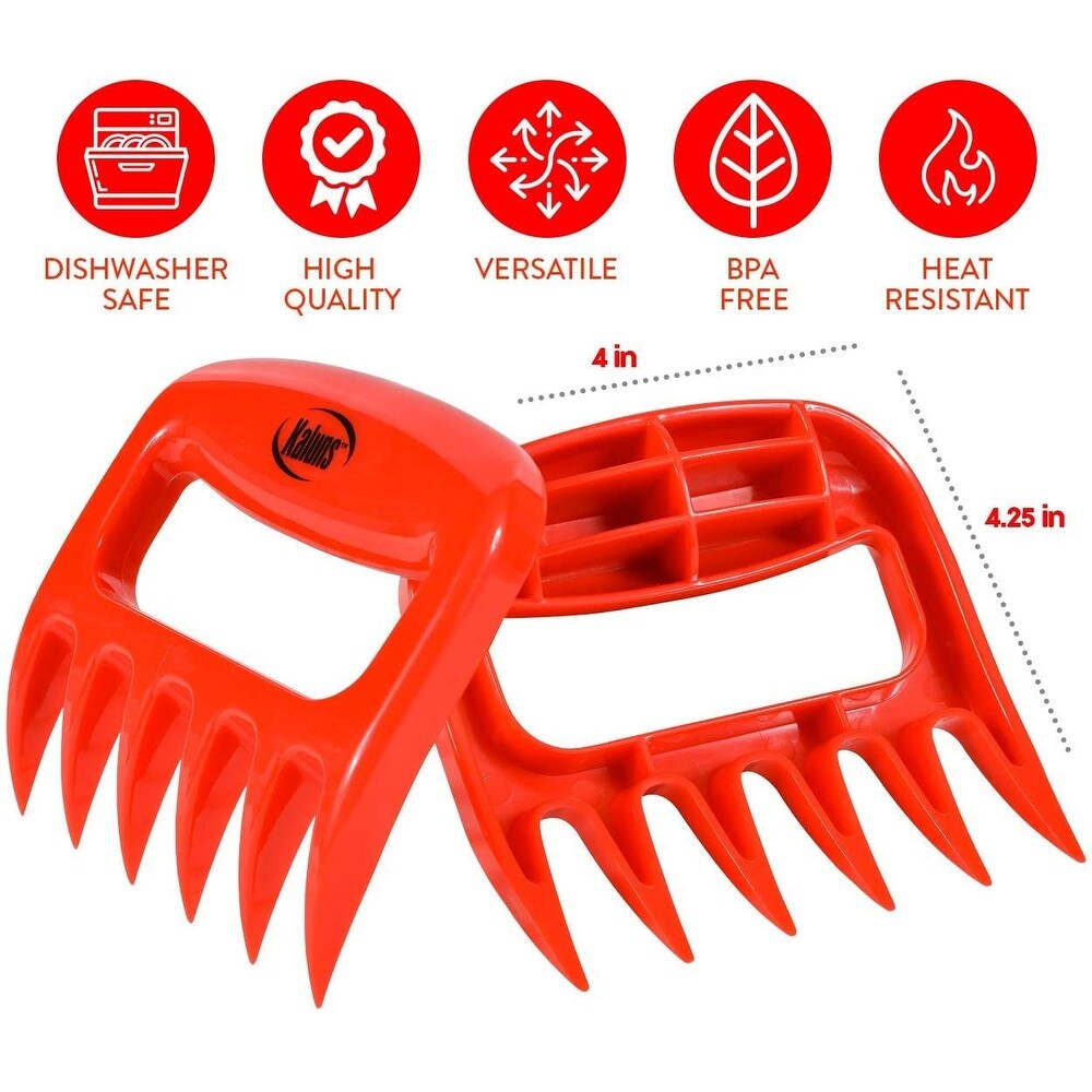 Kaluns Claws  Bear Claws for Shredding Meat  Pulled Pork Shredder  Easy Lift Handle  Ultra Sharp Plastic Blades  Dishwasher Safe