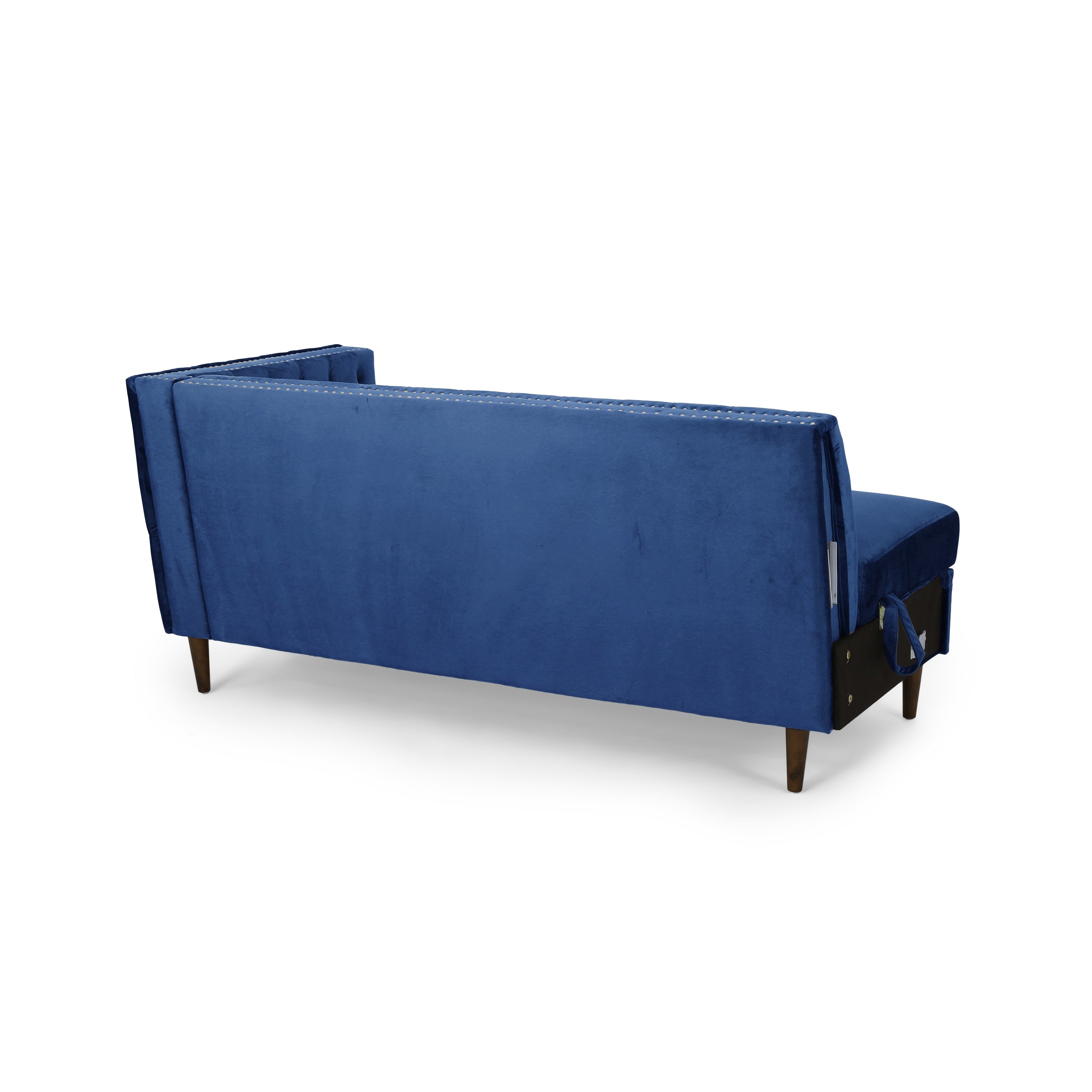 Jephthah Contemporary Tufted Velvet Sectional Sofa with Storage Chaise Lounge