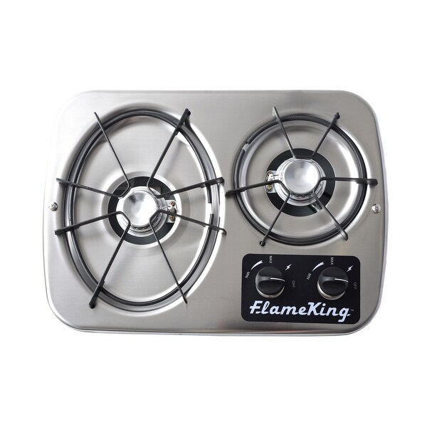 2-Burner Drop-In RV Cooktop Stove， includes Cover