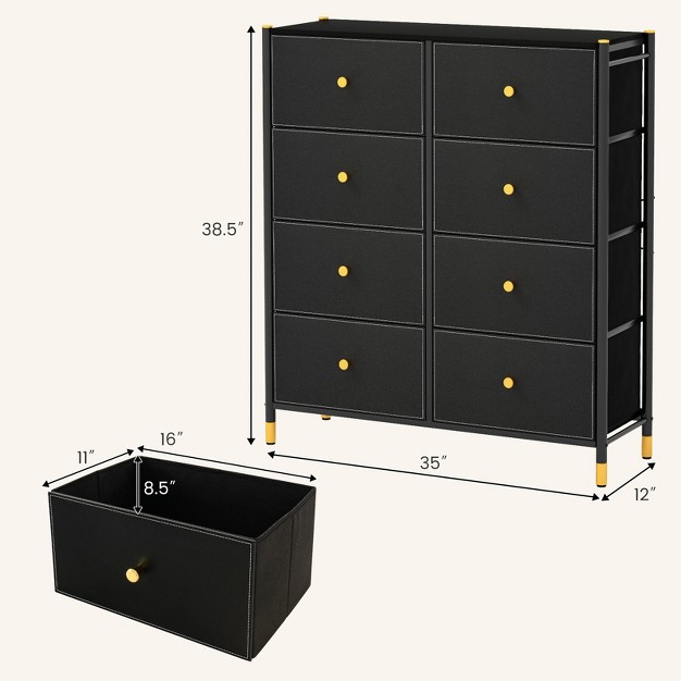 Costway 5 6 8 drawer Fabric Dresser Tower Wide Chest Of Drawers Storage Organizer Bedroom