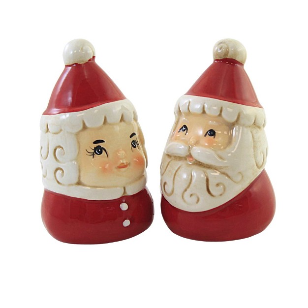 Tabletop Mr mrs Claus Salt And Pepper Set Of Salt And Pepper Shakers 3 5 Inches Christmas Johanna Parker Y5578 Dolomite Red