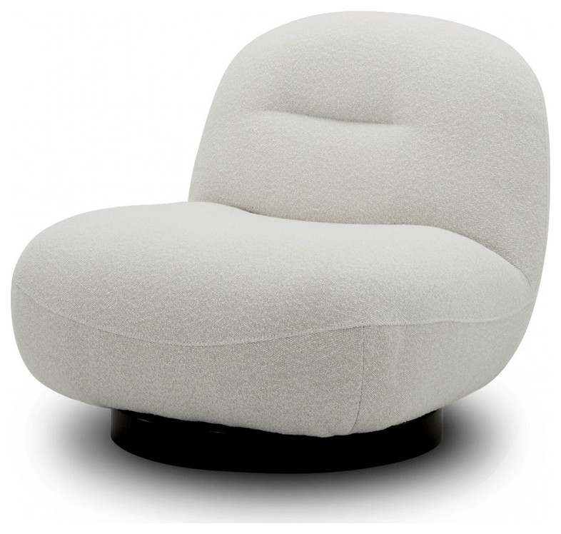 33 quotCream 100% Polyester Solid Color Swivel Lounge Chair   Transitional   Armchairs And Accent Chairs   by HomeRoots  Houzz